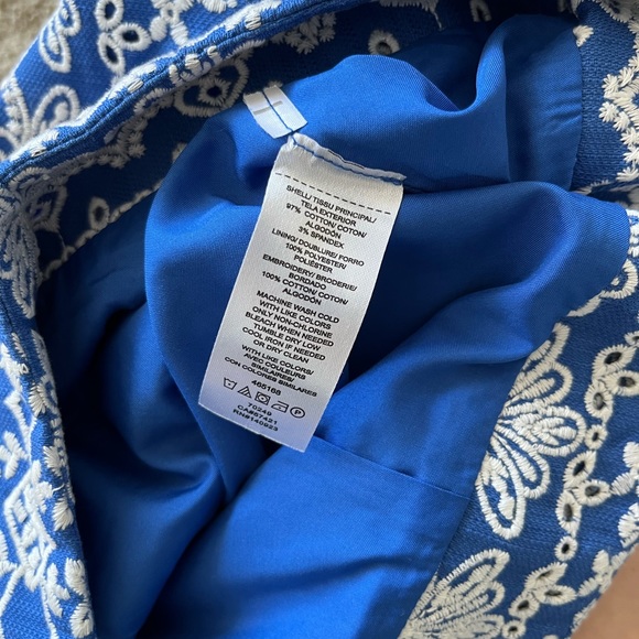 LOFT blue and white embroidered skirt - Picture 7 of 7
